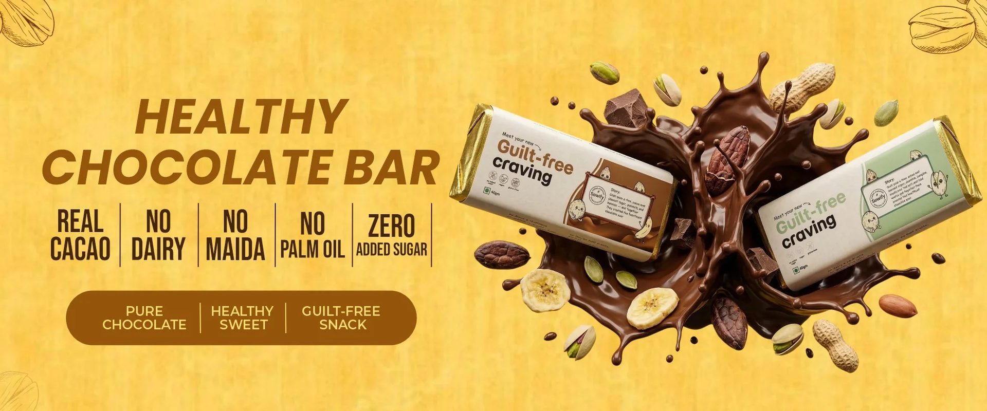Sowify healthy chocolate bars made with real cacao